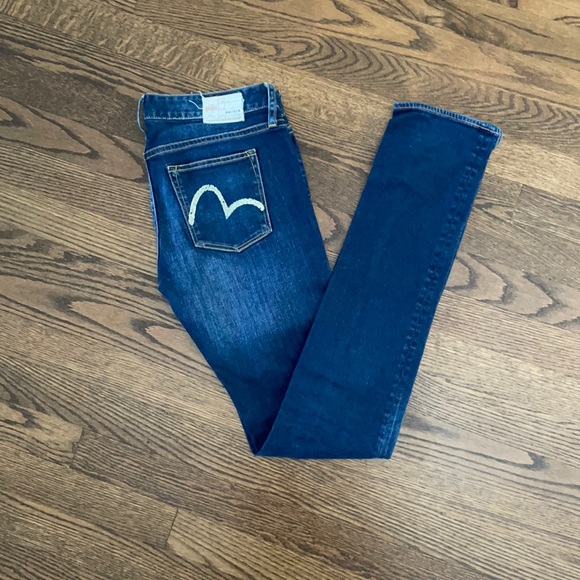 Evisu Jeans | Rare Custom Evisu Selvage Denim Skinny Jeans | Color: Blue | Size: 26 | Commedesjeunes's Closet